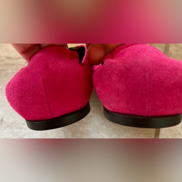 Roger Vivier hot pink/fuchsia suede ballerina d'orsay flats Size 37 or 6.5/7 US - Picture 6 of 9